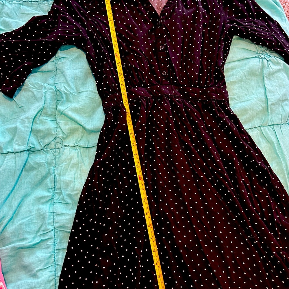 Black and white polka dot dress with 3/4 sleeves